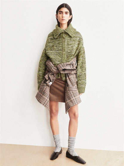 Mouliné Brushed Knit Cardigan