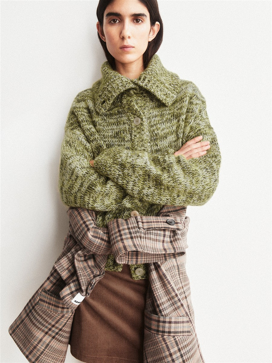 Mouliné Brushed Knit Cardigan