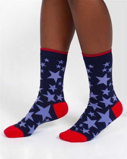 Christmas Candy Cane And Star Gift Box of 4 Socks