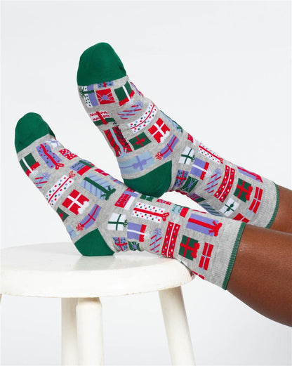 Christmas Candy Cane And Star Gift Box of 4 Socks