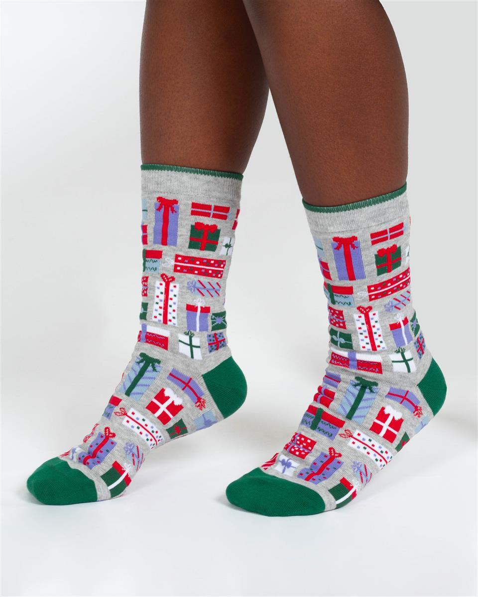 Christmas Candy Cane And Star Gift Box of 4 Socks