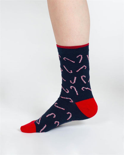 Christmas Candy Cane And Star Gift Box of 4 Socks