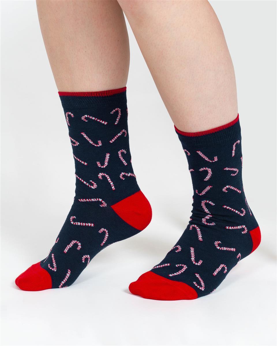 Christmas Candy Cane And Star Gift Box of 4 Socks