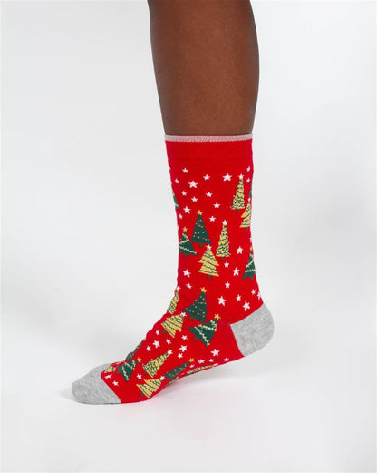 Christmas Candy Cane And Star Gift Box of 4 Socks