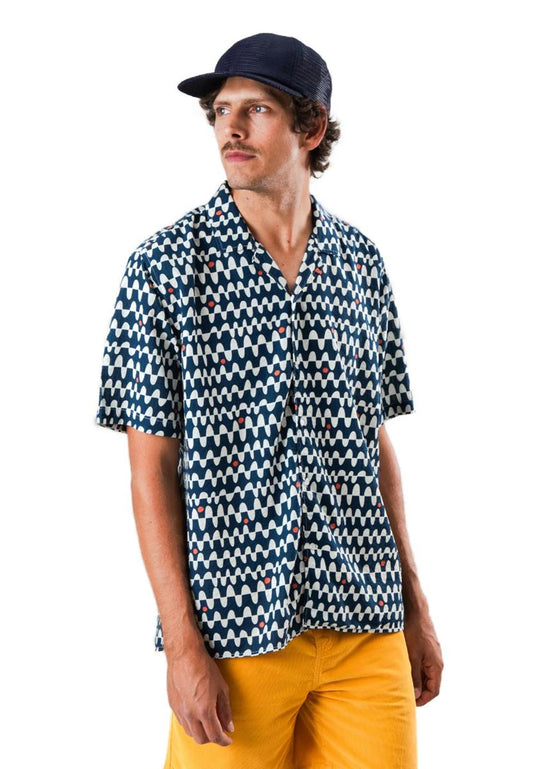 Sunset Aloha Shirt Navy