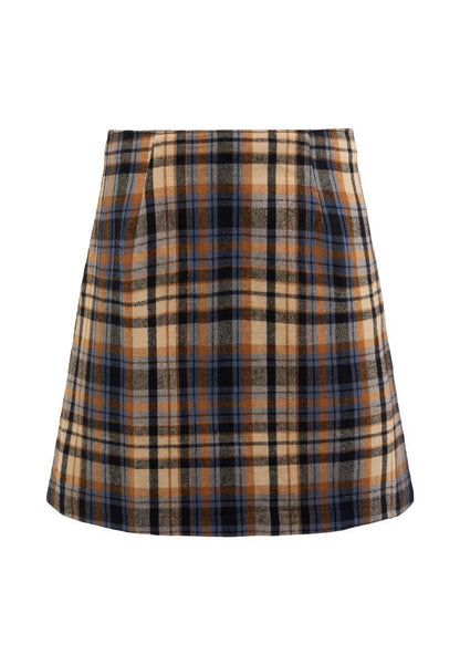 Flannel Check Skirt-Vegan