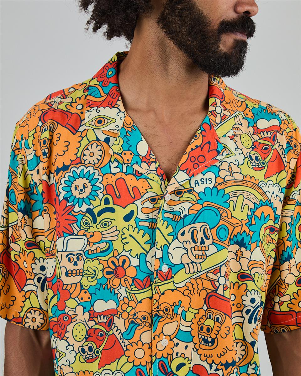 Asis Percales Party Animal Aloha Shirt