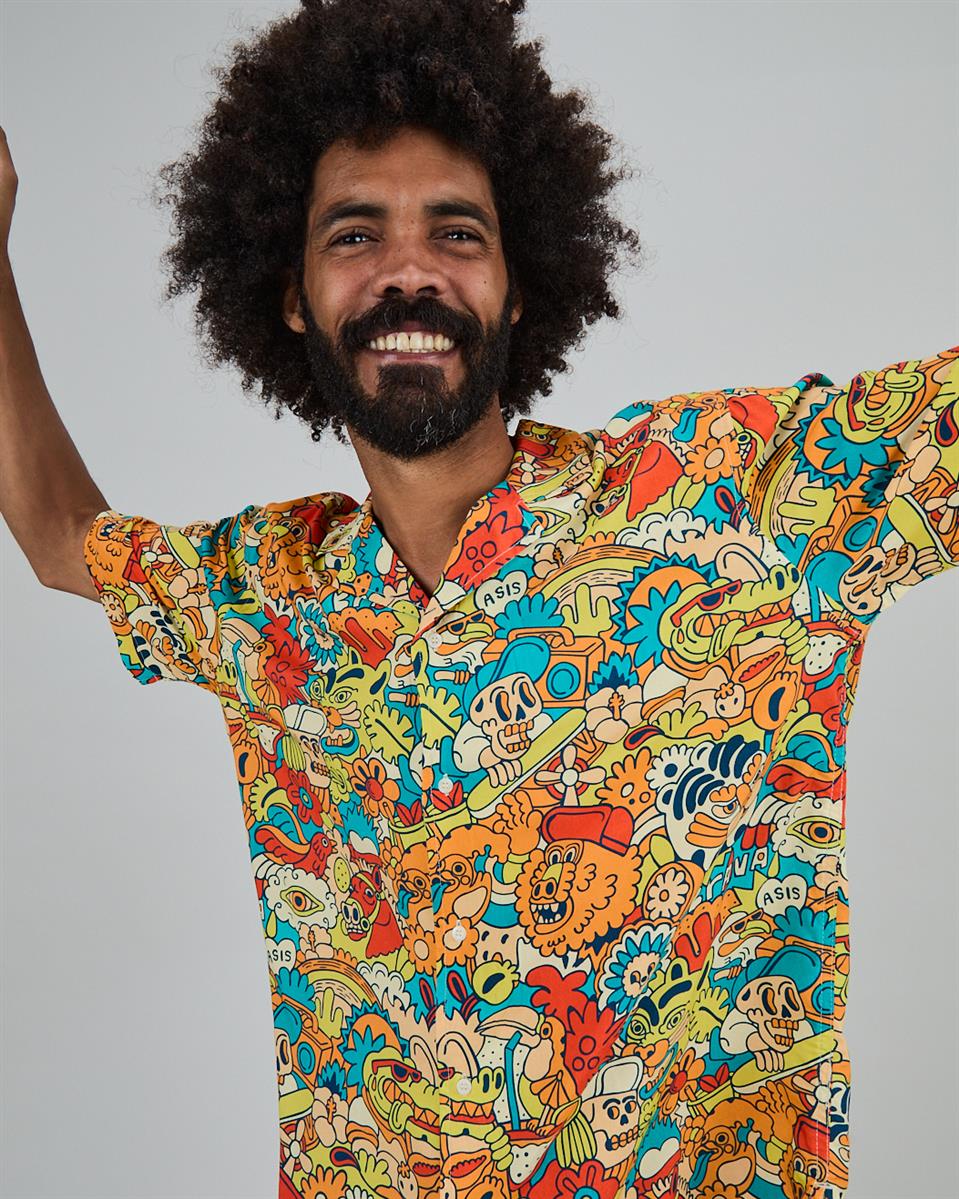 Asis Percales Party Animal Aloha Shirt