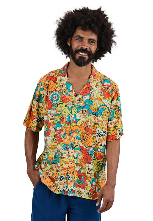 Asis Percales Party Animal Aloha Shirt