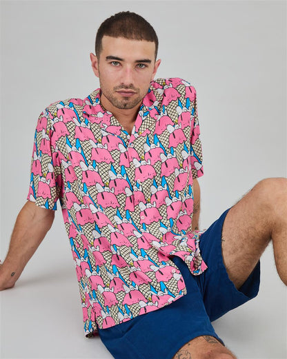 Peanuts Gelato Aloha Shirt Blue