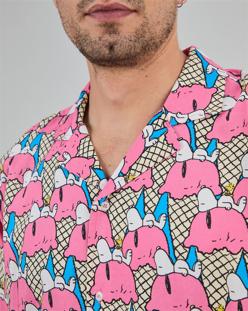 Peanuts Gelato Aloha Shirt Blue