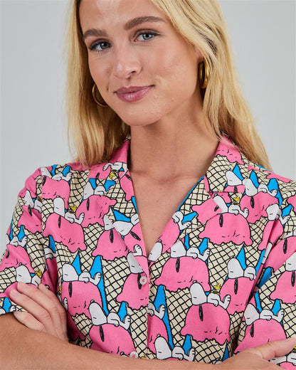 Peanuts Gelato Aloha Blouse Blue