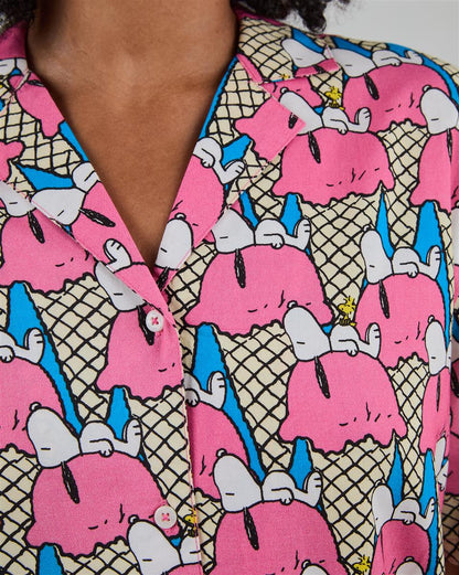 Peanuts Gelato Aloha Blouse Blue