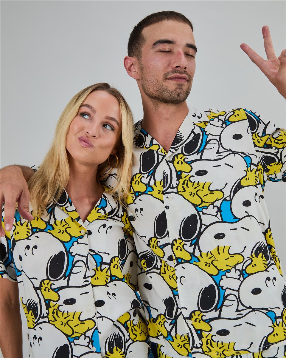 Peanuts Freehugs Aloha Blouse Blue