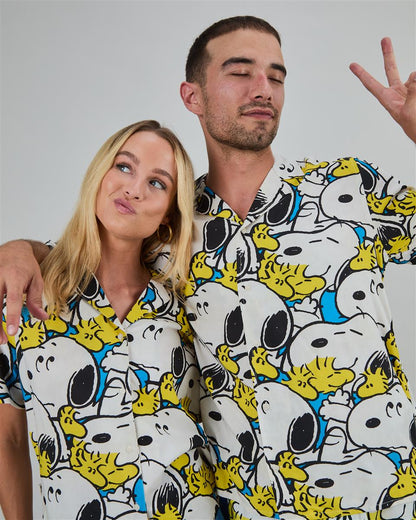 Peanuts Freehugs Aloha Blouse Blue