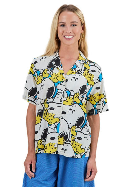 Peanuts Freehugs Aloha Blouse Blue