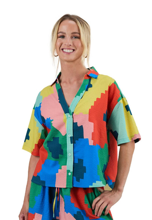 Maxi Flower Oversize Cropped Blouse