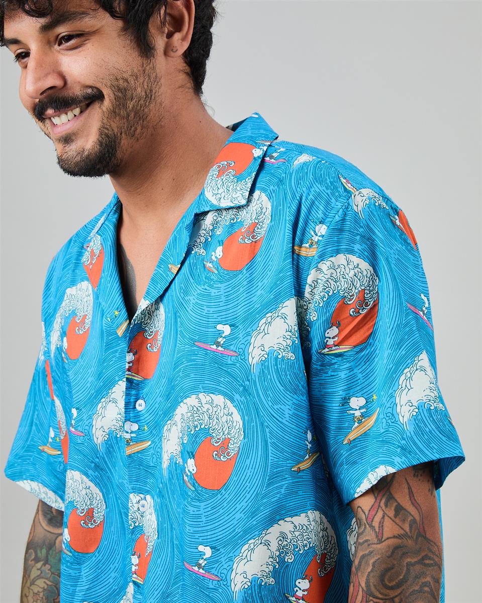 Peanuts Surf Aloha Shirt Blue