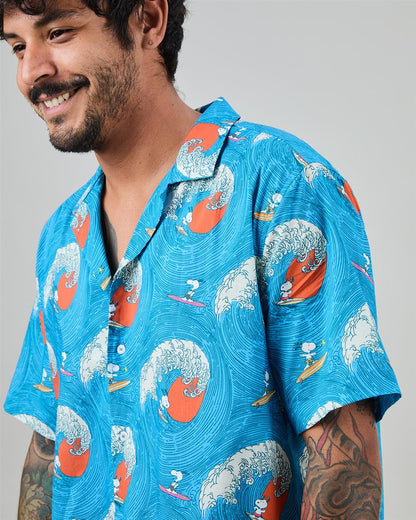 Peanuts Surf Aloha Shirt Blue