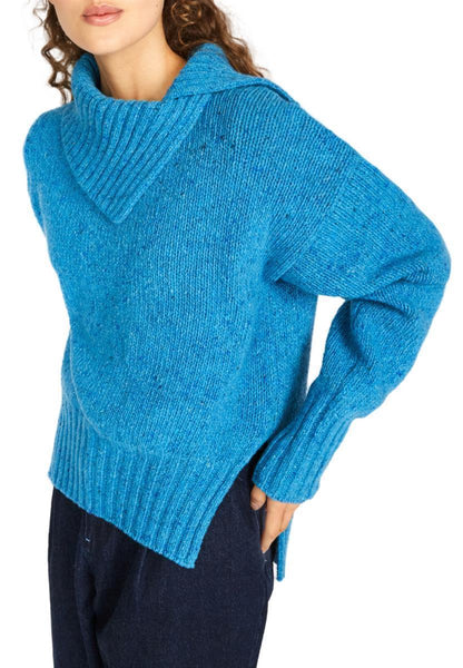 Ladies Knitted Wilde Slouchy Funnel Neck Pullover