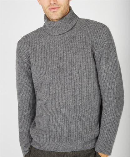 Mens Knitted Polo Neck Pullover