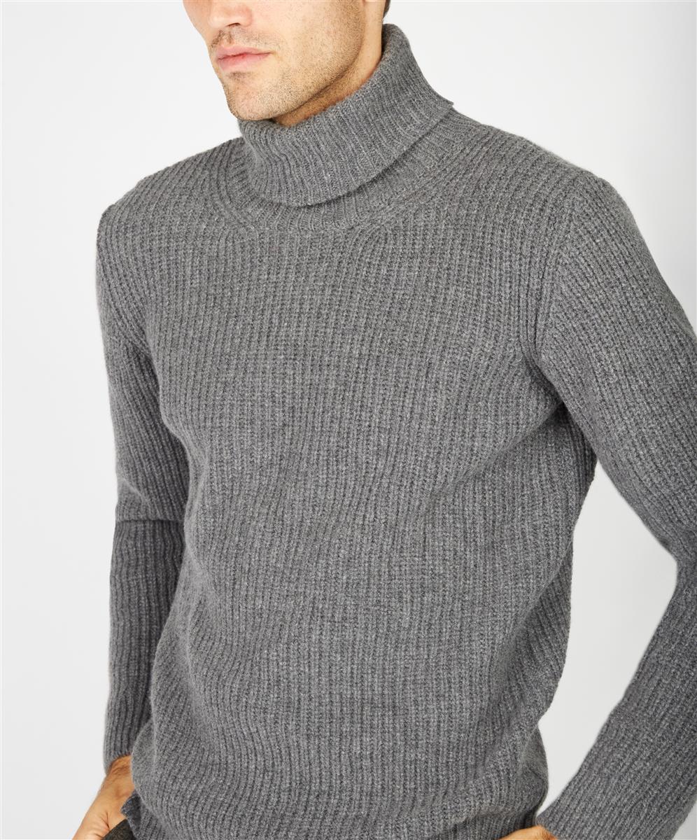 Mens Knitted Polo Neck Pullover