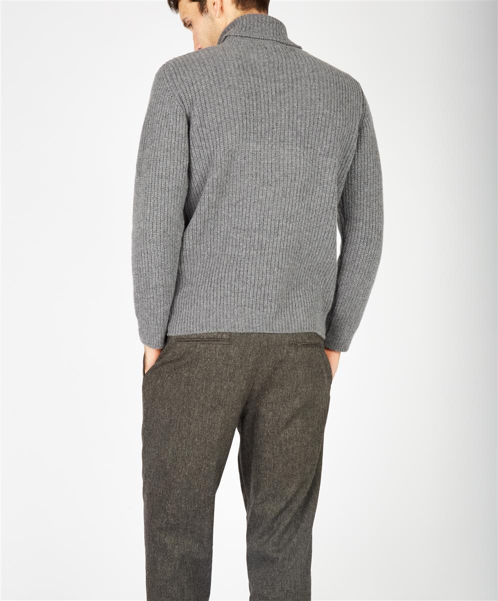 Mens Knitted Polo Neck Pullover