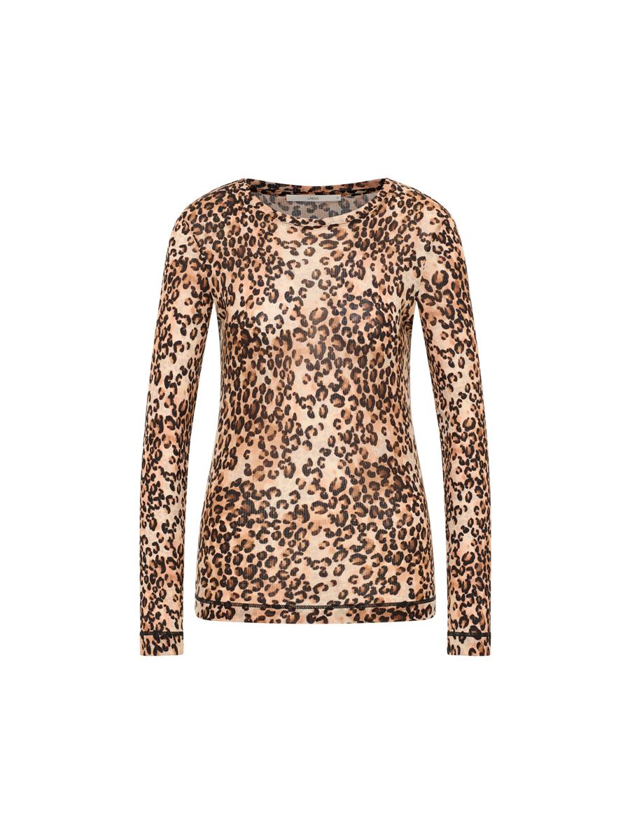 Langarmshirt Leo Print