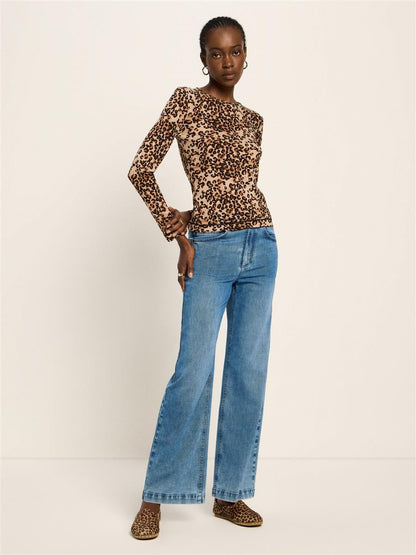 Langarmshirt Leo Print