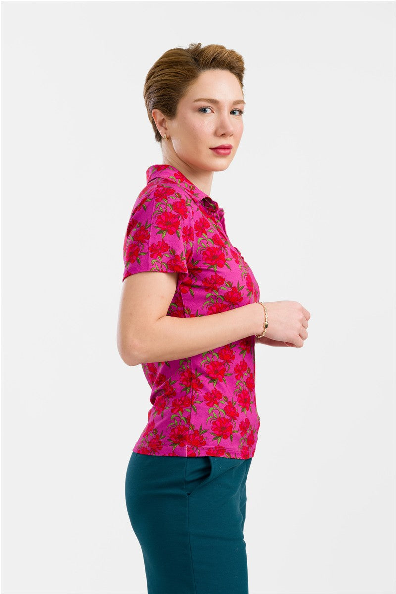 Suzy Top Short Sleeve Flower
