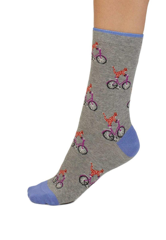 Dilloyn Cat And Bike Organic Cotton Socks