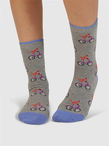 Dilloyn Cat And Bike Organic Cotton Socks