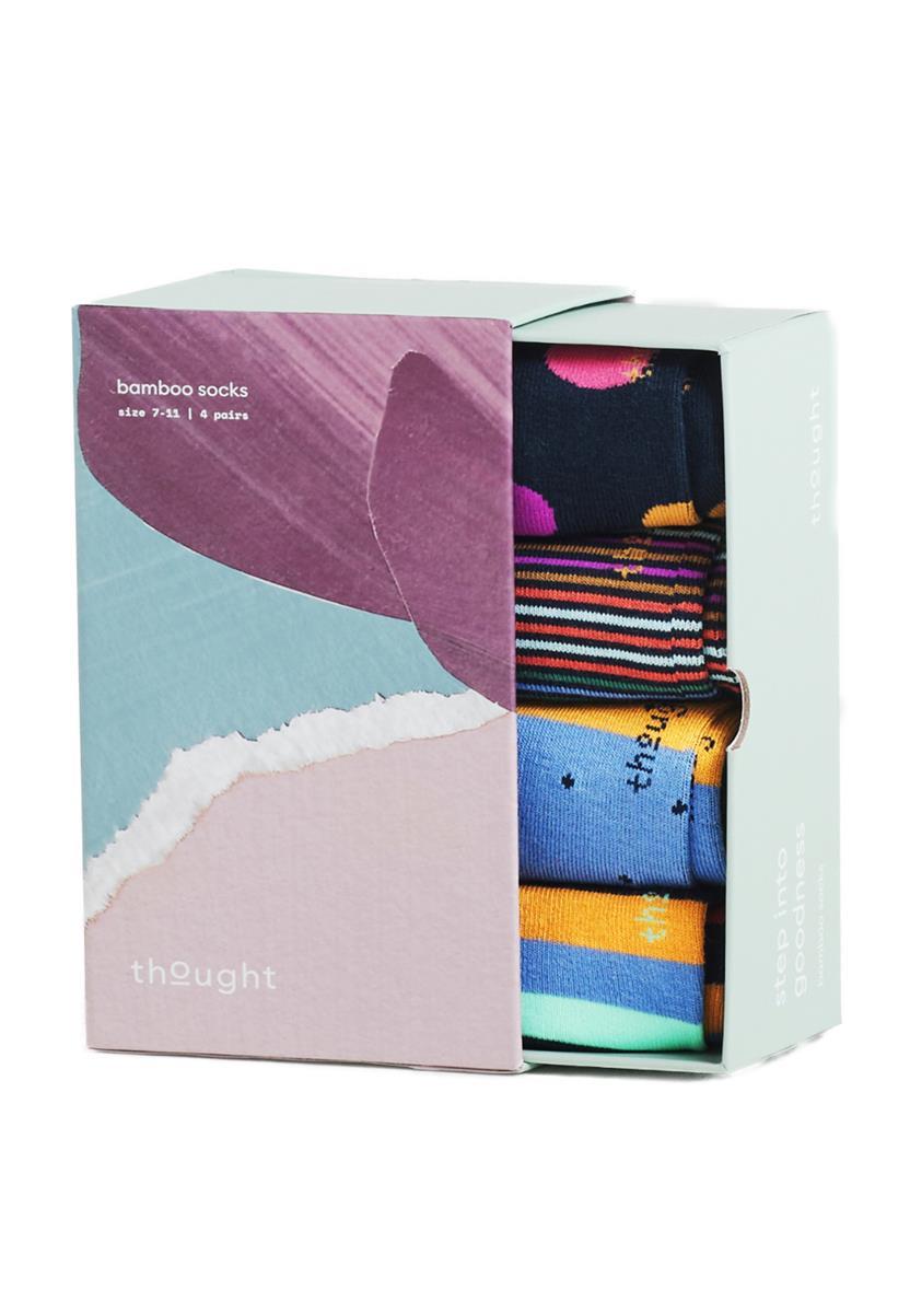 Tatum Rainbow Pattern Bamboo 4 Sock Gift Box