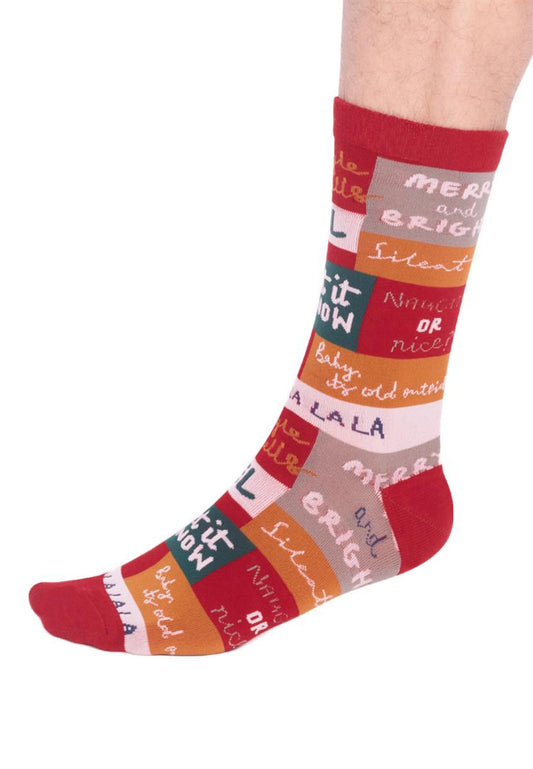 Caleb Christmas Slogan Socks