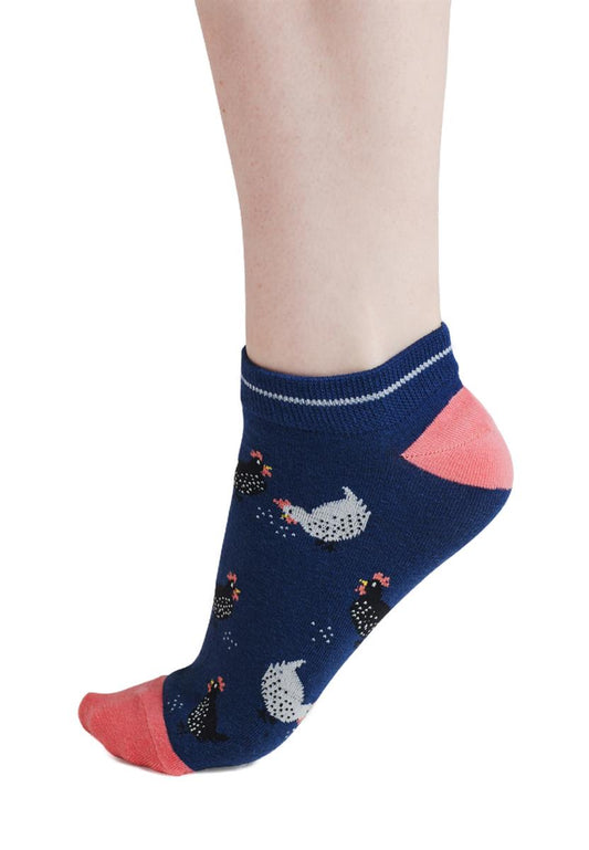 Celia Chicken Bamboo Trainer Socks