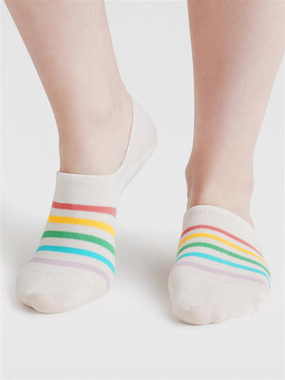 Dina Rainbow Bamboo No-Show Socks