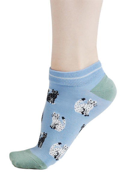 Celia Cat Bamboo Trainer Socks