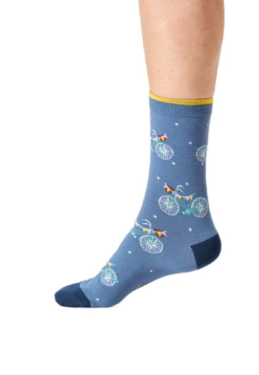 Womens Bunting Bike Bamboo Crew Socks