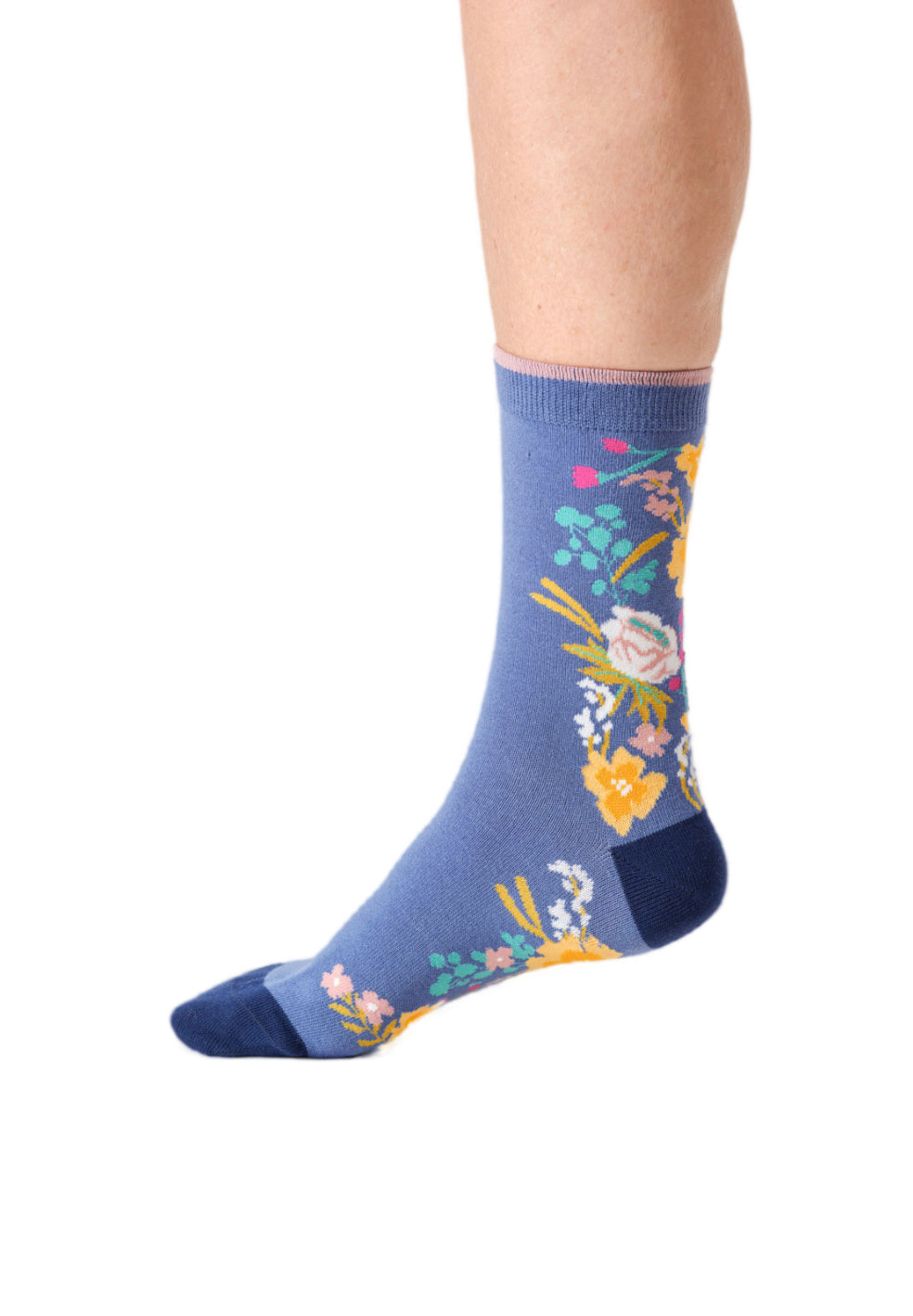 Womens Climbing Floral Organic Cotton Crew Socks