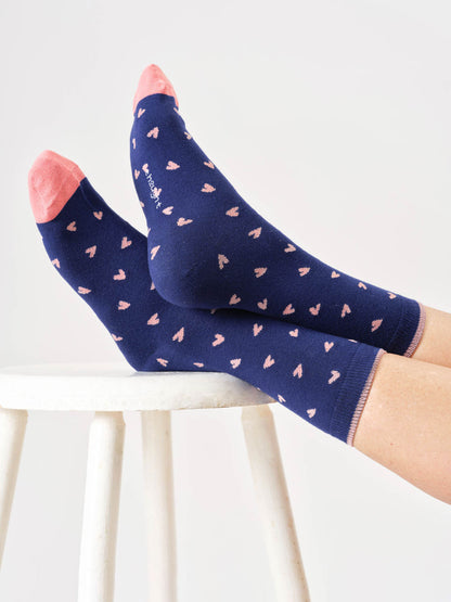 Womens Ditsy Motif Bamboo Crew Socks