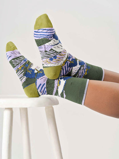 Womens Landscape Scene Organic Cotton Crew Socks