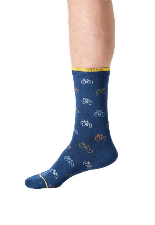 Mens Multi Bike Bamboo Crew Socks