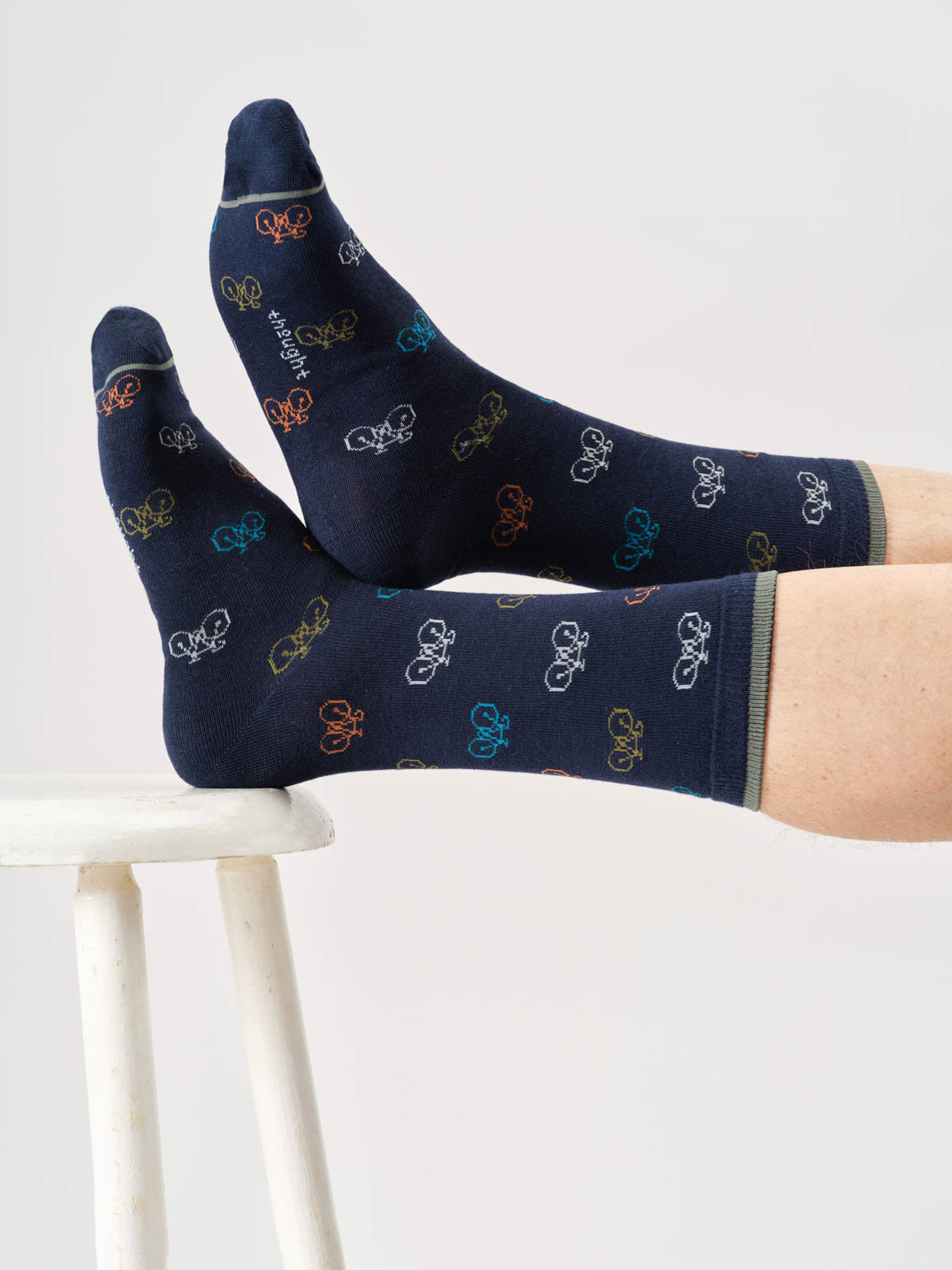 Mens Multi Bike Bamboo Crew Socks