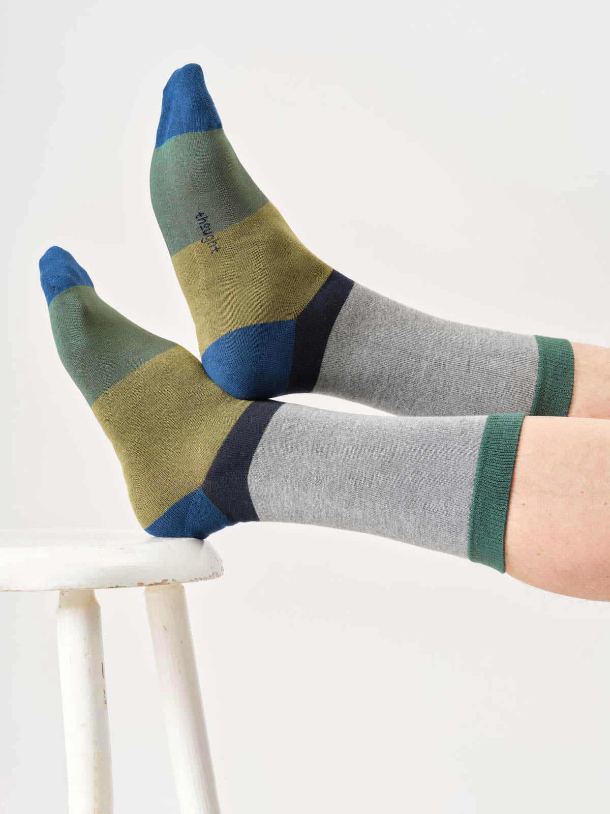Mens Colour Block Bamboo Crew Socks