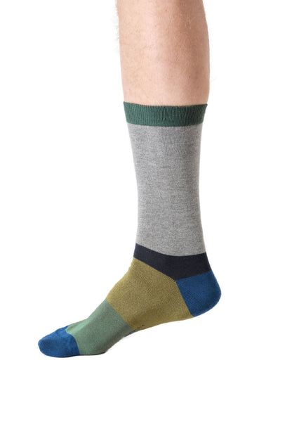 Mens Colour Block Bamboo Crew Socks
