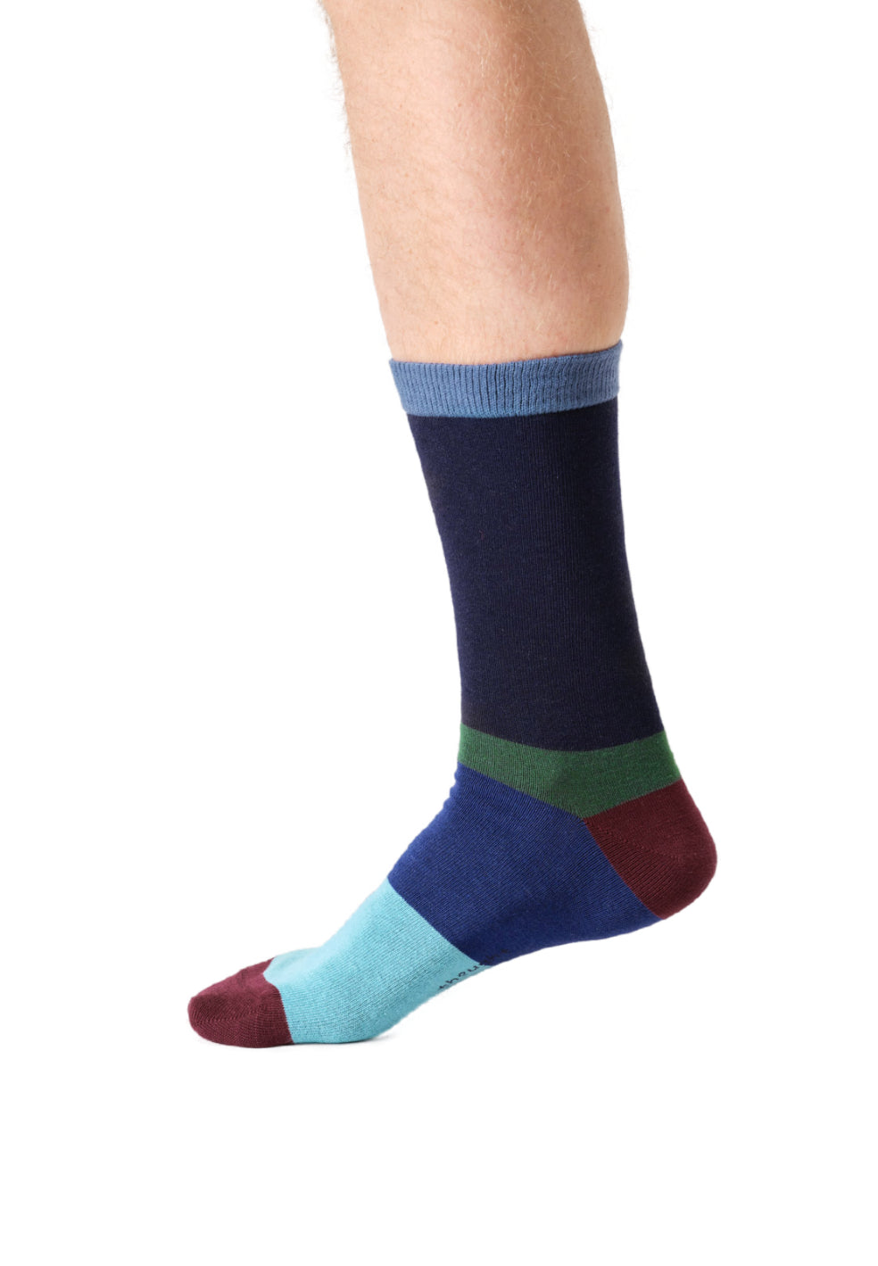 Mens Colour Block Bamboo Crew Socks