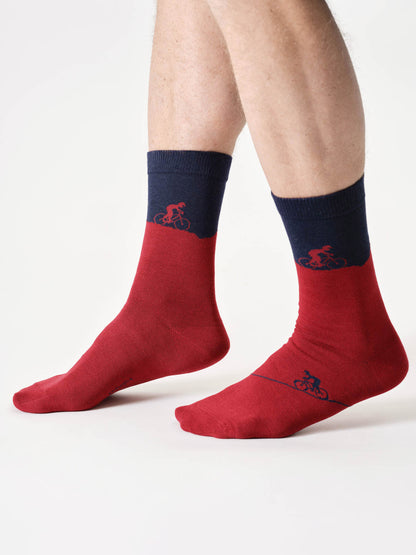 Mens Mountain Bike Bamboo Crew Socks