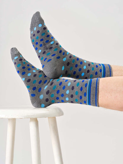 Mens Spot & Stripe Organic Cotton Gift Box Of 4 Socks
