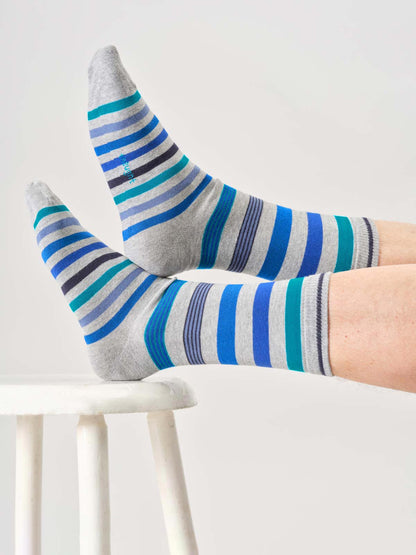 Mens Spot & Stripe Organic Cotton Gift Box Of 4 Socks