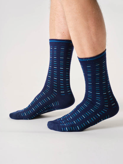 Mens Spot & Stripe Organic Cotton Gift Box Of 4 Socks